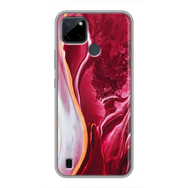Чехол с принтом «Мрамор красный» для Realme C21Y