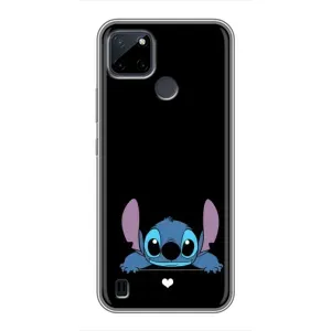 Чехол с принтом Стич на Realme C21Y (Стич на черном)