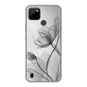 Чохол з принтом «Чорні квіти» для Realme C25Y