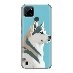 Чехол с Хаски для Realme C25Y - (AlphaPrint) (Хаски арт)