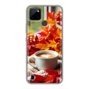 Чехол с уникальным дизайном «Осень с кофе» для Realme C25Y