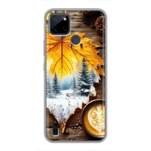 Чехол с уникальным дизайном «Осень с кофе» для Realme C25Y (Осенне-зимний кофе)