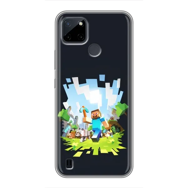 Чехол с принтом «персонажи Minecraft» для Realme C25Y Чехол с принтом «персонажи Minecraft» для Realme C25Y