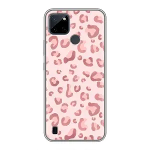 Чехол с розовым рисунком для Realme C25Y (Розовый леопард)