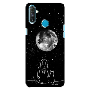 Чехол с рисунком кот на Realme C3 (Девушка с котом)