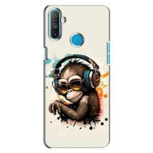 Чохол з Мавпами Realme C3 - (AlphaPrint) (Макака в навушниках)