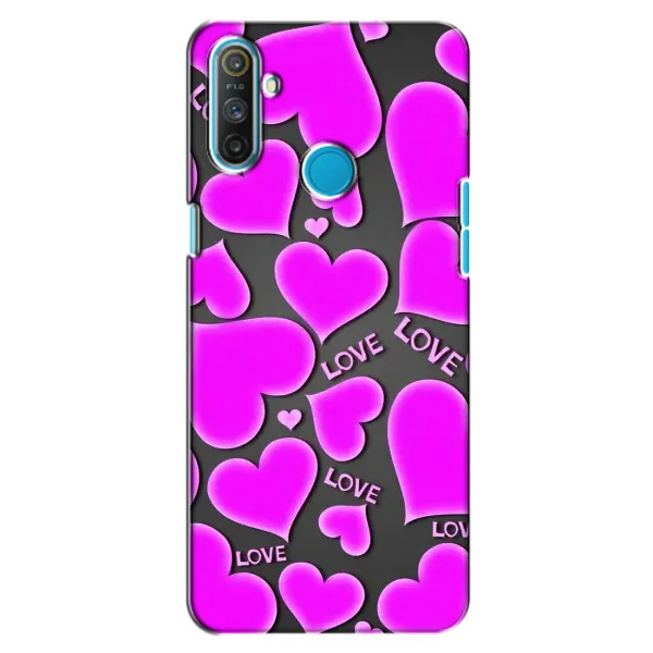 Чохол з принтом «Pink hearts» для Realme C3 Чохол з принтом «Pink hearts» для Realme C3