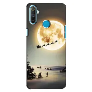 Новогодние, Праздничные Чехлы для Realme C3 - 2024 год (Санта на луне)