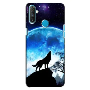 Защитные чехлы для Реалми С3 (AlphaPrint) (ХИТ продаж) ВОЛК (Волк на луну)