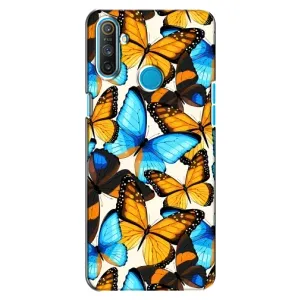 Чехол с принтом для Реалми С3 - (Прикольные) (AlphaPrint) (Яркие бабочки)