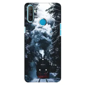 Новогодние, Праздничные Чехлы для Realme C3 - 2024 год (Зимний поезд)