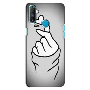 Чохол з принтом для Realme C3 (AlphaPrint - Знак сердечка) (Значок Love)