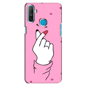 Чехол с принтом для Realme C3 (AlphaPrint - Знак сердечка)