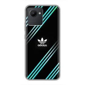 Чехлы Адидас для Realme C30 (AlphaPrint) (Адидас с полосами)
