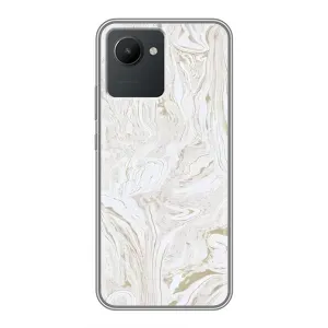 Мраморный чехол на Realme C30 (VPrint) (Белый мрамор)
