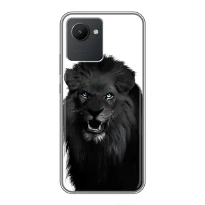 Чехлы с картинками животных Realme C30 (Черный ЛЕВ)