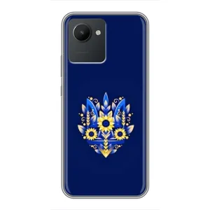 Чохли для Realme C30 Укр. Символіка (AlphaPrint) (Квітковий Герб)