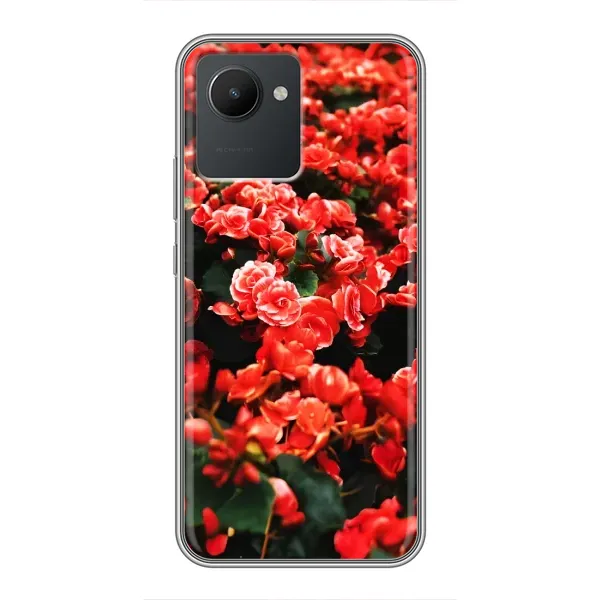 Чохол з принтом «Квіти червоні» для Realme C30 Чохол з принтом «Квіти червоні» для Realme C30