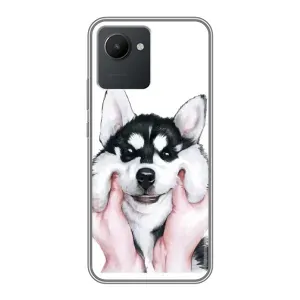 Чехлы с собаками для Realme C30 (VPrint) (Довольный Хаски)