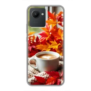 Чехол с уникальным дизайном «Осень с кофе» для Realme C30
