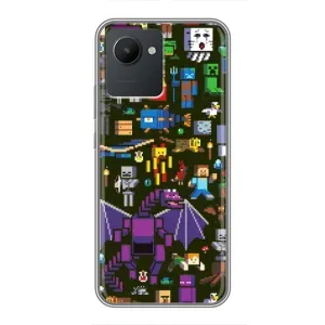 Чехол Майнкрафт на Realme C30 (AlphaPrint) Minecraft (Коллаж Майнкрафт)