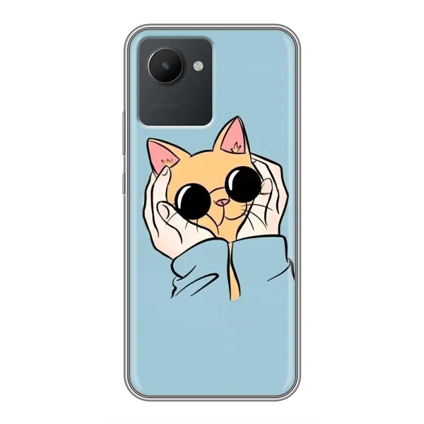 Чехол с принтом «Котик в очках» для Realme C30