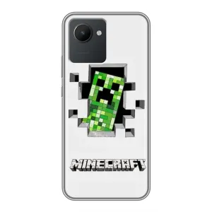 Чехол Майнкрафт на Realme C30 (AlphaPrint) Minecraft (крипер Майнкрафт)