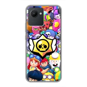 Чехол для Realme C30 Бравл Старс (VPrint) (Лого Brawl Stars)