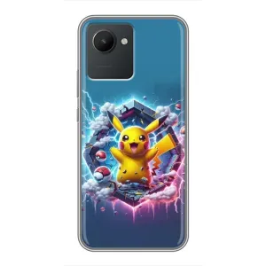 Чехол с Пикачу на Realme C30 (Лого Пикачу)