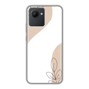 Силконовий чохол з принтом в квітах на Realme C30 (Нюдова гілочка абстракція)