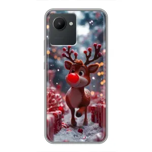 Яскравий чохол для Realme C30 з Зимові Оленята (Олень серед подарунків)