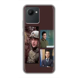 Чехол для Realme C30 (AlphaPrint - с принтом Зеленского) (Президент)