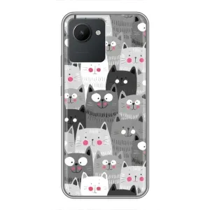 Чехлы с Котиками для Realme C30 (VPrint) (Рисованные котики)