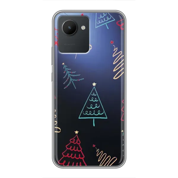 Чехол с принтом «Рождественские елки» для Realme C30 Чехол с принтом «Рождественские елки» для Realme C30