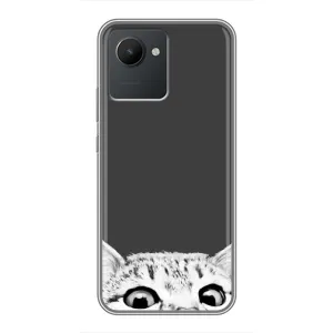 Чехол на Реалми С30 с Котами (VPrint) (Выглядывает кот)