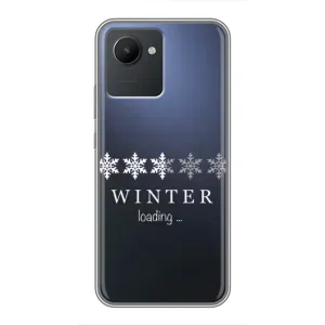 Зимние Чехлы для Реалми С30 - прозрачный фон (Winter loading)