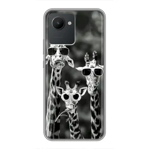 Силіконовий чохол з КАРТИНКАМИ літо для Realme C30 (AlphaPrint) (Жирафи в окулярах)