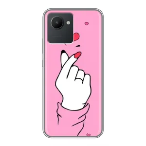 Чехол с принтом для Realme C30 (AlphaPrint - Знак сердечка)