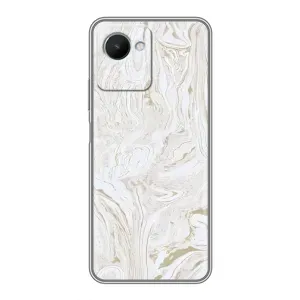 Мраморный чехол на Realme C30s (VPrint) (Белый мрамор)