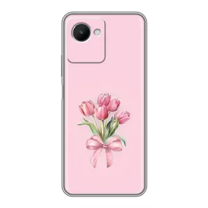 Чохол з розовим принтом для Realme C30s (Букет квітів)