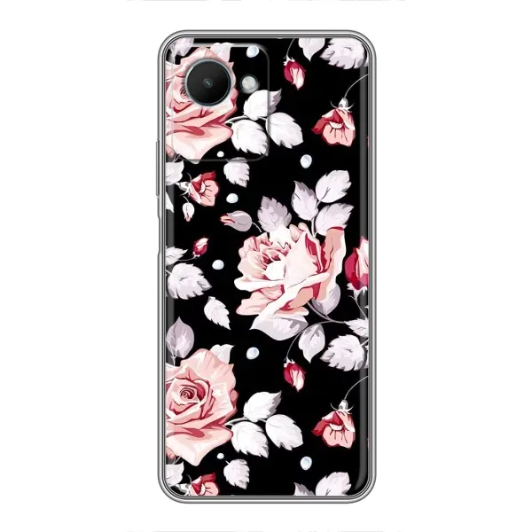 Чехол с принтом «Цветочки на черном» для Realme C30s
