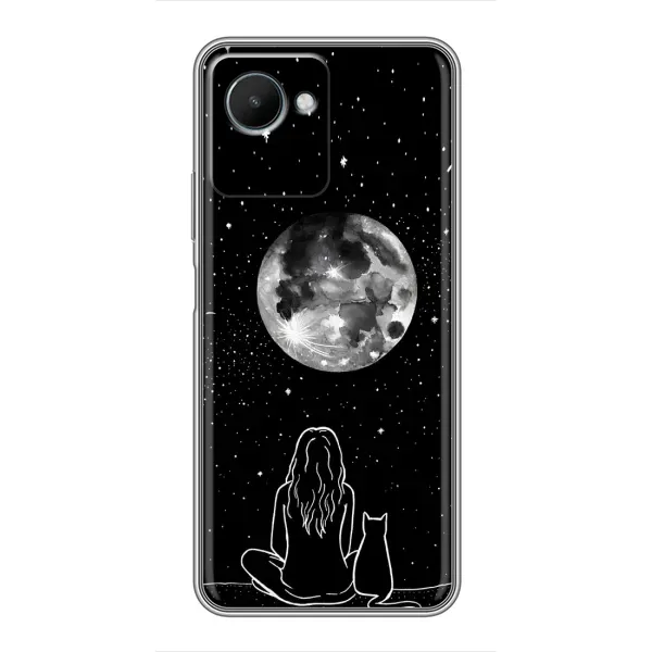 Чехол с принтом «Девушка с котом» для Realme C30s