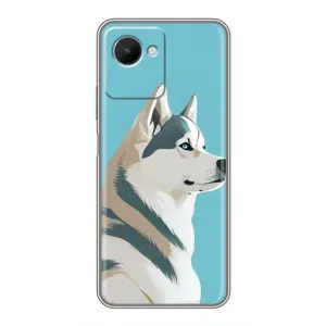 Чохол з Хаскі Realme C30s - (AlphaPrint) (Хаскі арт)