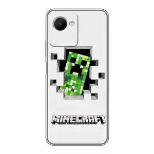 Чохол Майнкрафт на Realme C30s (AlphaPrint) Minecraft (кріпер Майнкрафт)