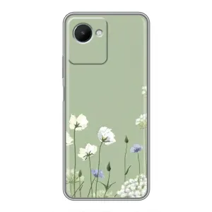 Чехол с принтом «Цветы на зеленом» для Realme C30s