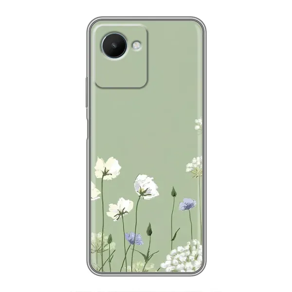 Чехол с принтом «Цветы на зеленом» для Realme C30s