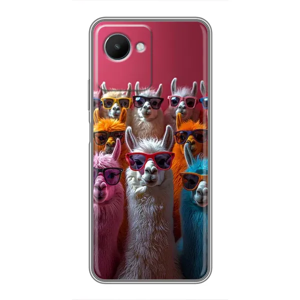 Чехол с принтом «Ламы в очках» для Realme C30s
