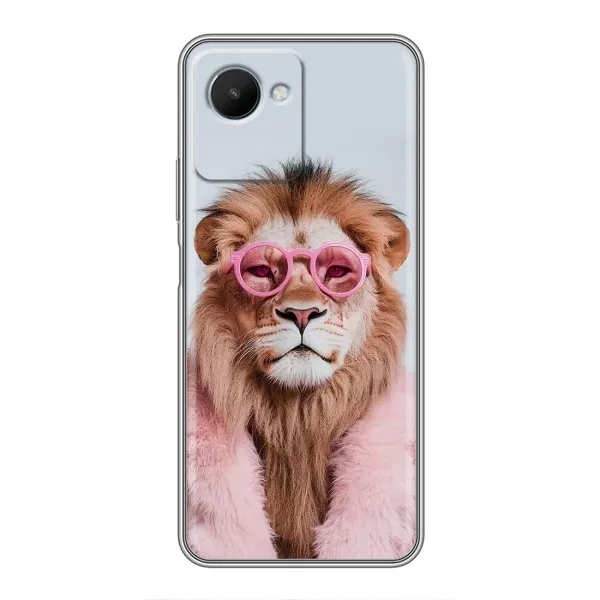 Чехол с принтом «Лев в очках» для Realme C30s