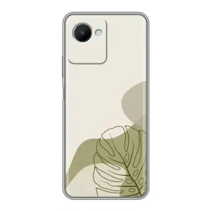Силконовий чохол з принтом в квітах на Realme C30s (Зелена монстера дизайн)
