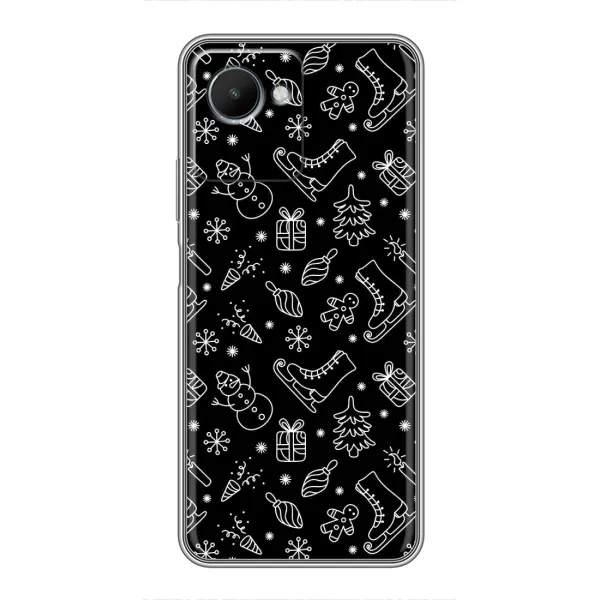 Чехол с принтом «Новогодний фон» для Realme C30s